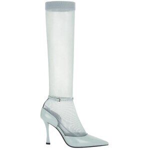 Givenchy Show Stocking Pumps in Grey 41 with Box Womens High Heels Boots Leather